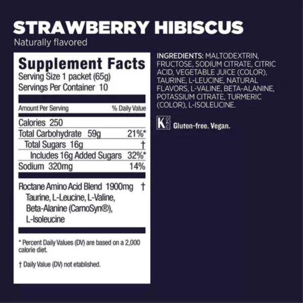 ENERGY DRINK MIX ROCTANE GU SABOR FRESA (Strawberry Hibiscus)